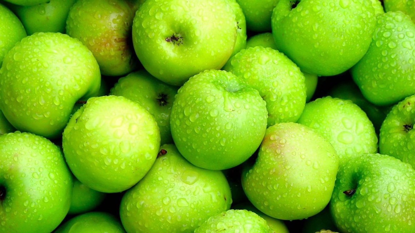 Green Apples wallpaper 1366x768