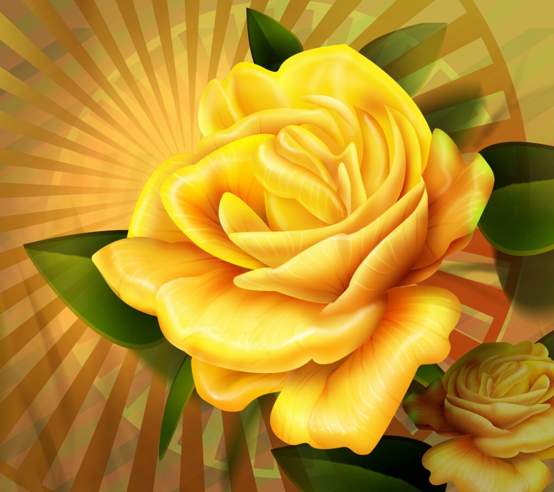 Das Two yellow flowers Wallpaper 1080x960