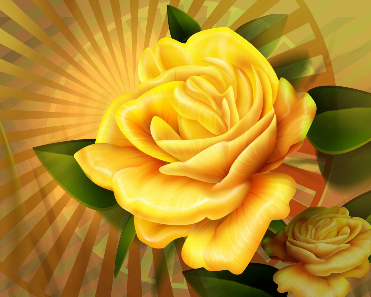 Das Two yellow flowers Wallpaper 1280x1024