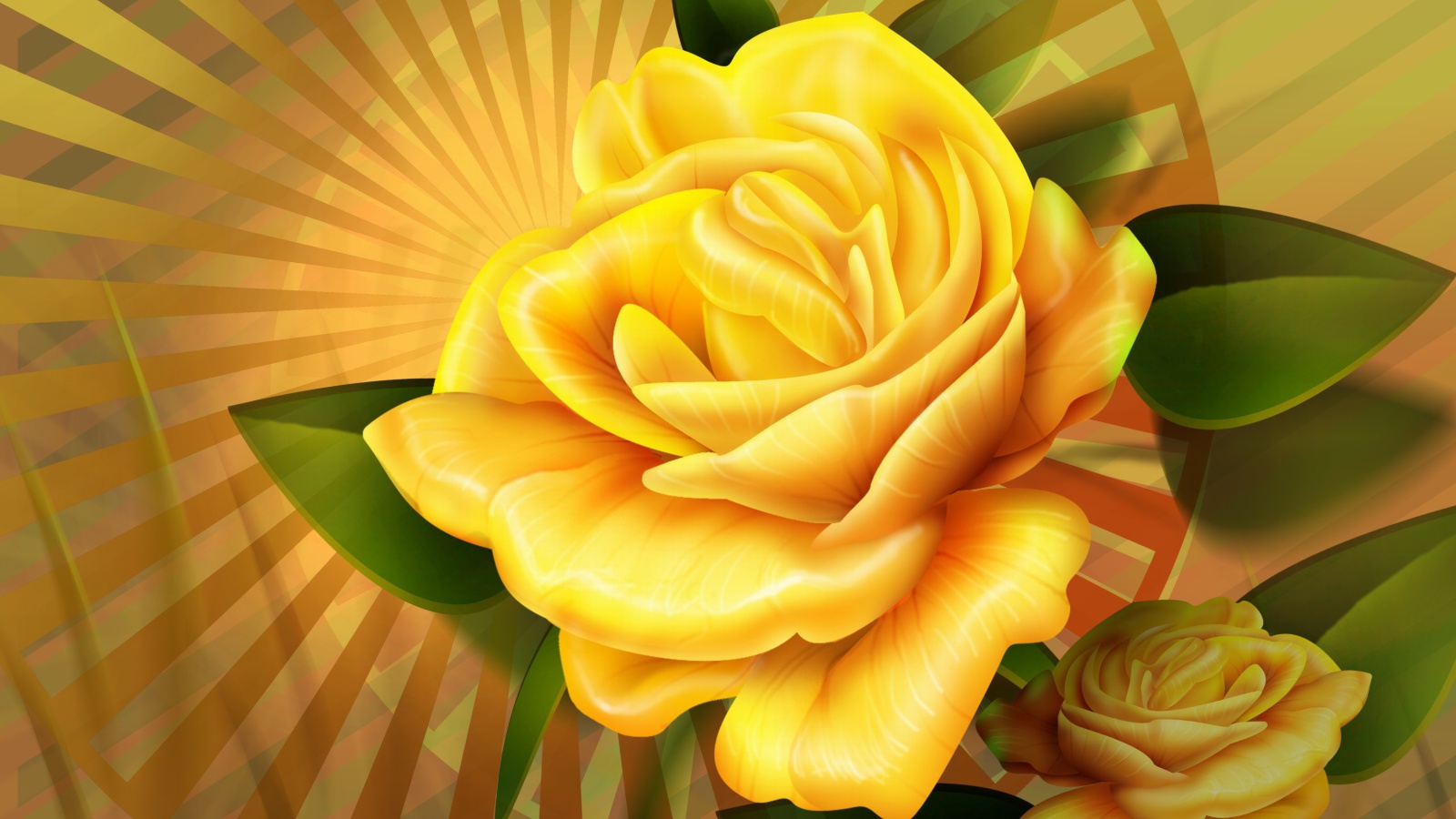 Das Two yellow flowers Wallpaper 1600x900