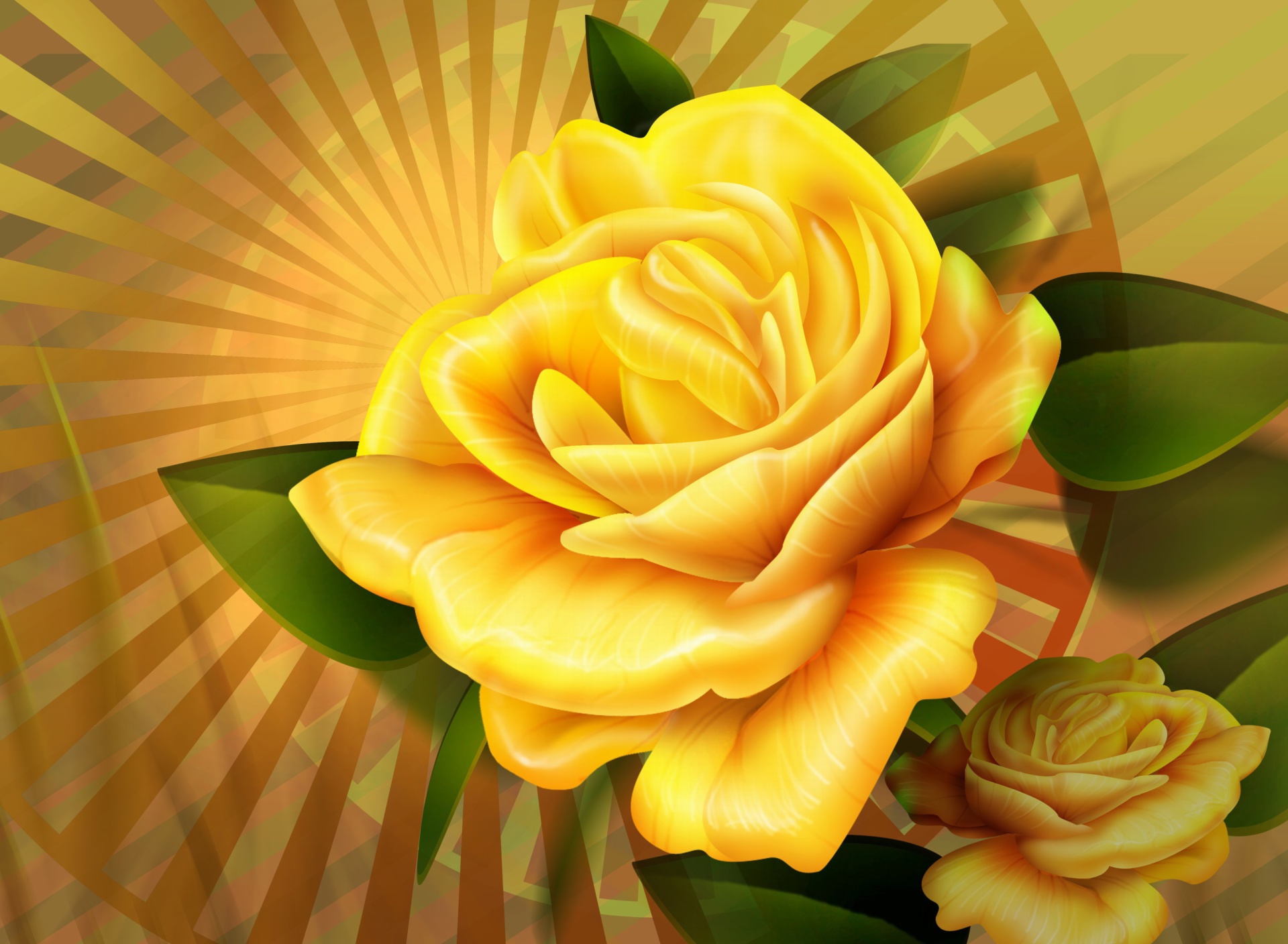 Обои Two yellow flowers 1920x1408