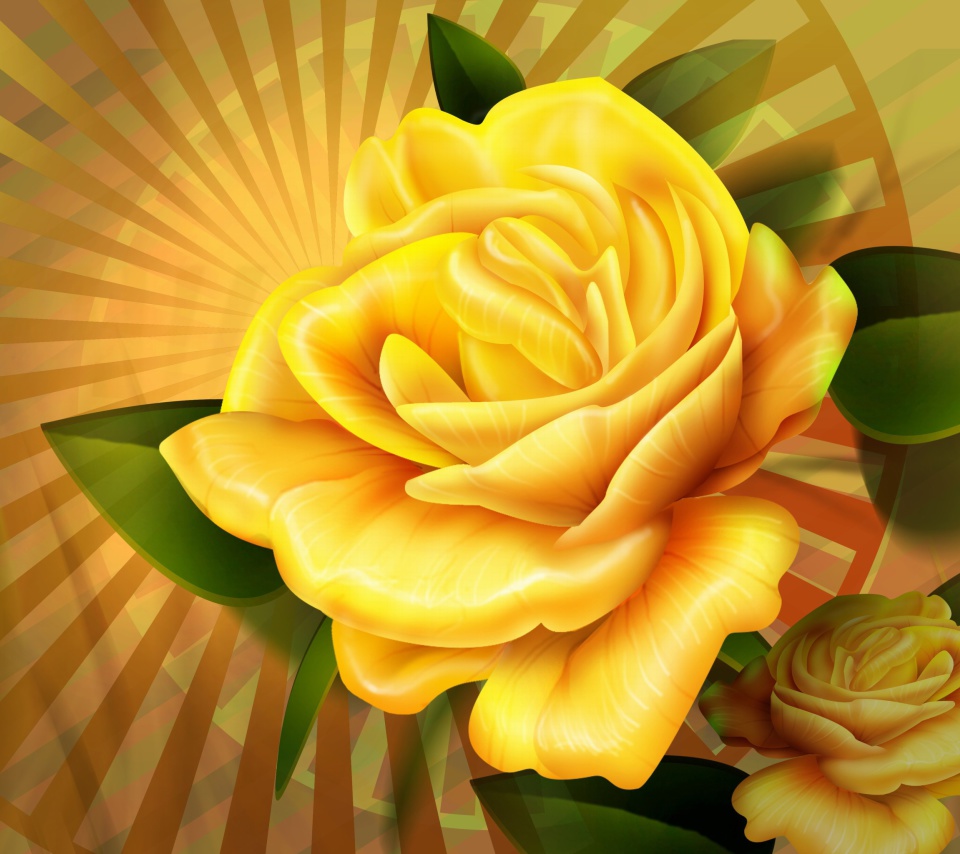Das Two yellow flowers Wallpaper 960x854