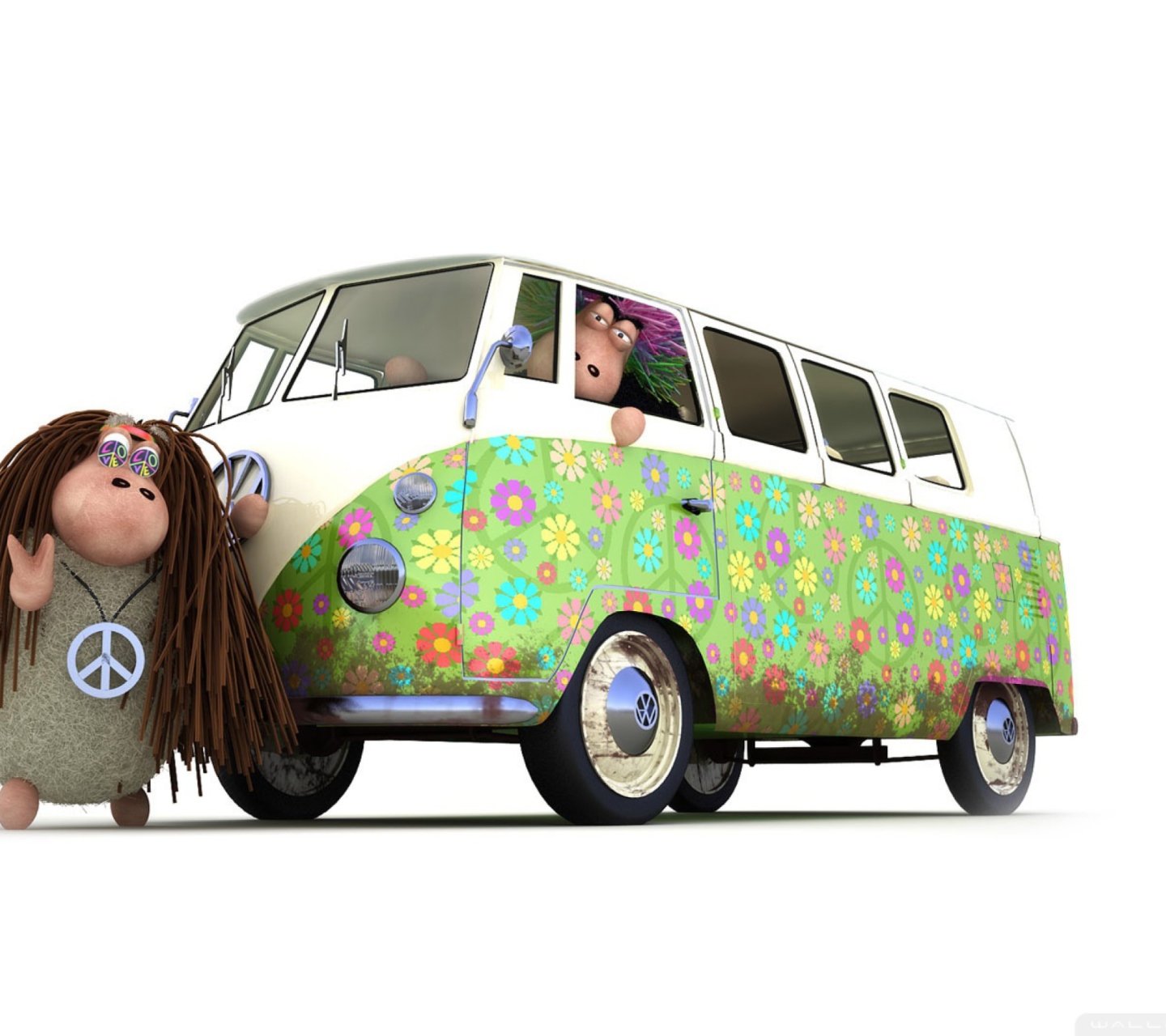 Hippies Sheeps wallpaper 1440x1280