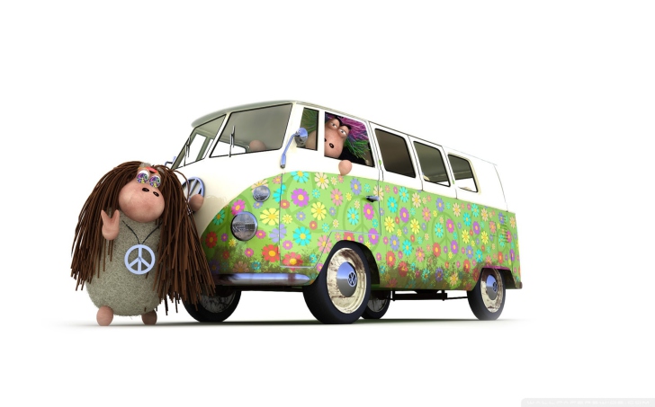 Hippies Sheeps wallpaper