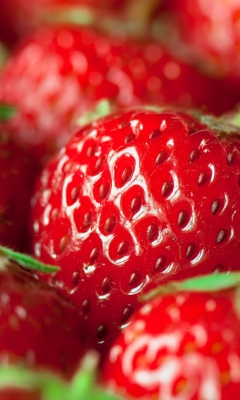 Das Fresh And Juicy Strawberry Wallpaper 240x400