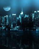 City In Moonlight screenshot #1 128x160
