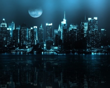 Das City In Moonlight Wallpaper 220x176