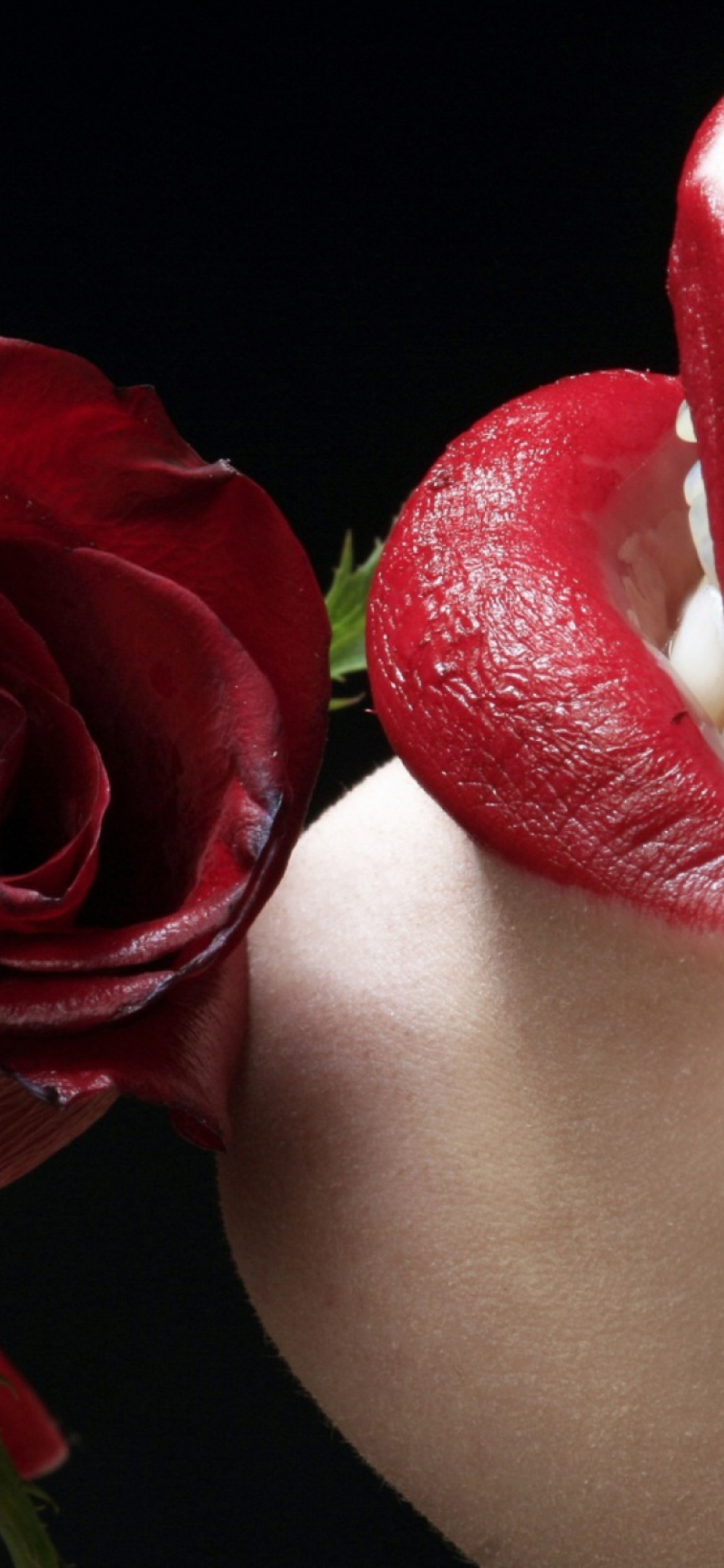 Fondo de pantalla Red Rose - Red Lips 1170x2532