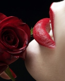 Sfondi Red Rose - Red Lips 128x160