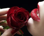 Das Red Rose - Red Lips Wallpaper 176x144