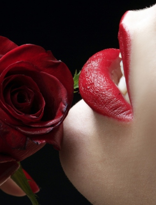Kostenloses Red Rose - Red Lips Wallpaper für Philips Xenium X300