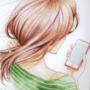 Das Girl with Phone Wallpaper 128x128