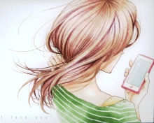 Girl with Phone wallpaper 220x176