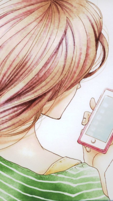 Girl with Phone wallpaper 360x640