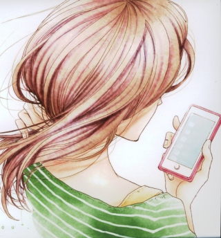 Girl with Phone - Obrázkek zdarma pro iPad Air