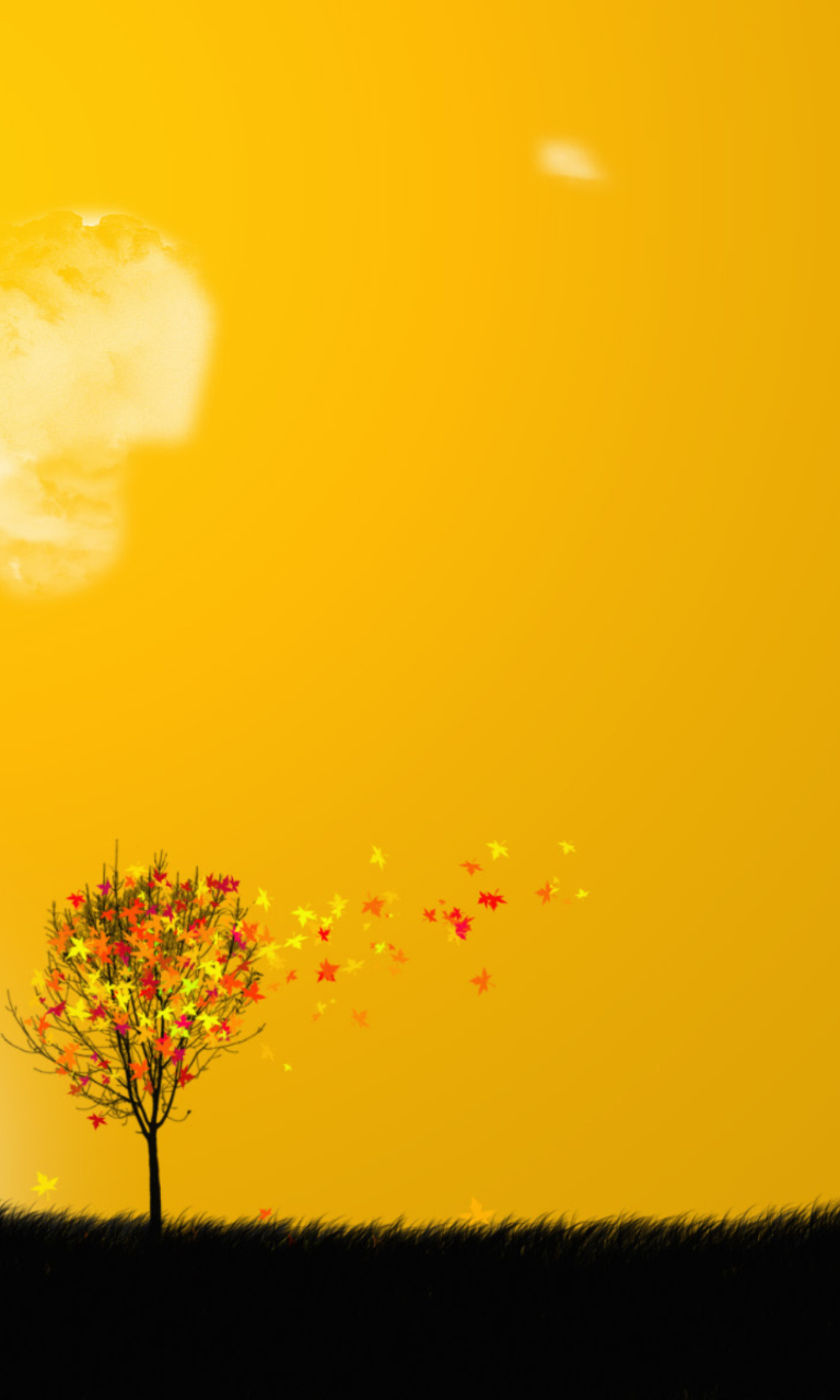 Sfondi Golden Autumn Illustration 768x1280