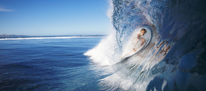 Fondo de pantalla Female Surfer 720x320