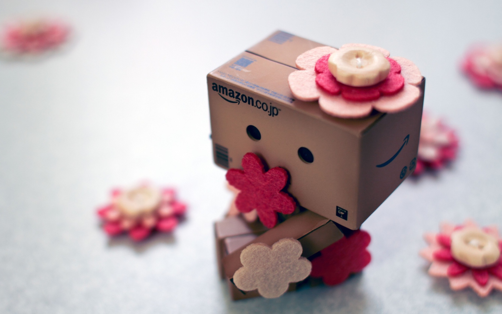 Danbo And Flowers wallpaper 1680x1050