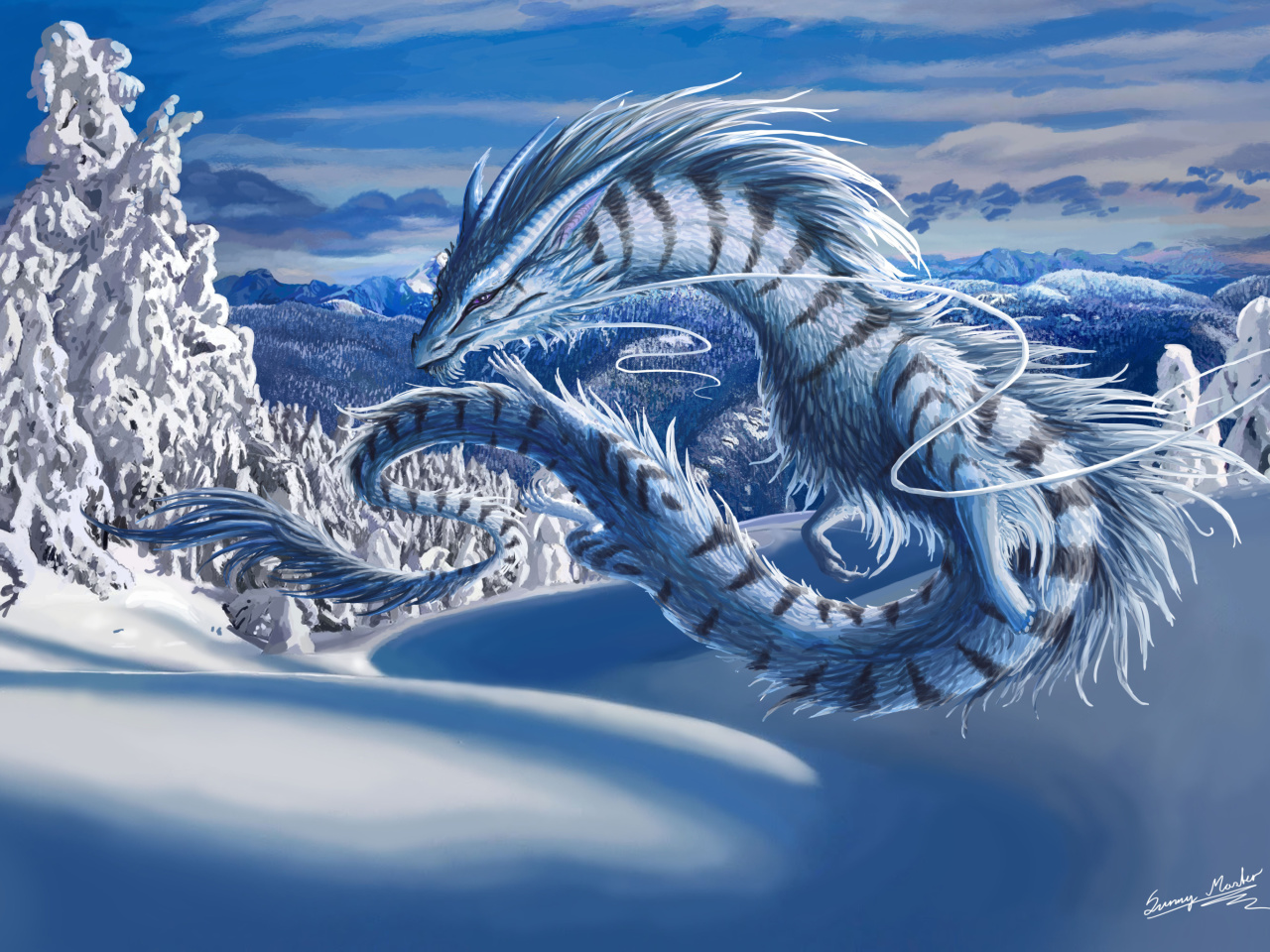 Fondo de pantalla Winter Dragon 1280x960