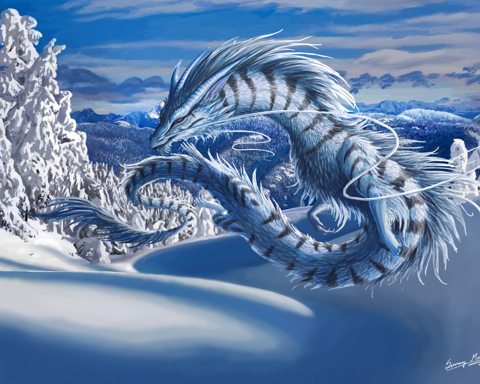 Fondo de pantalla Winter Dragon 1600x1280