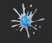 Das Blue Apple Logo Wallpaper 176x144