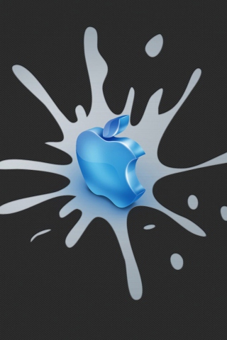 Sfondi Blue Apple Logo 320x480