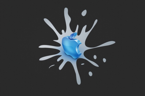 Das Blue Apple Logo Wallpaper 480x320