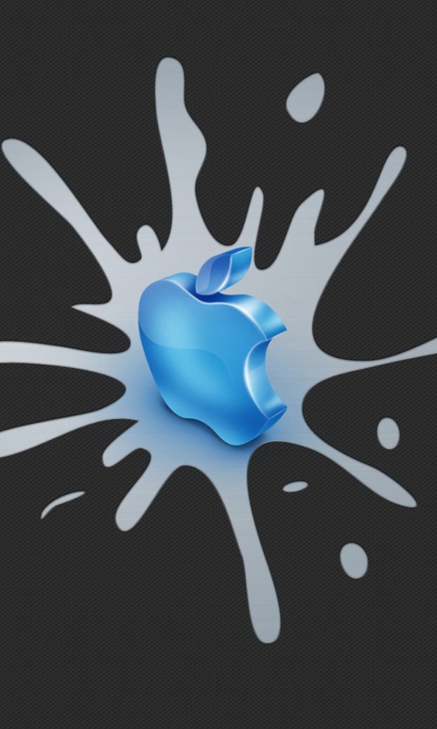 Обои Blue Apple Logo 480x800