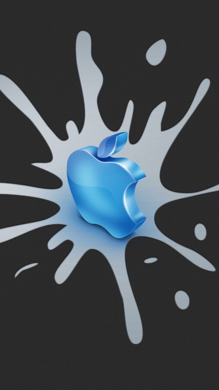 Fondo de pantalla Blue Apple Logo 750x1334