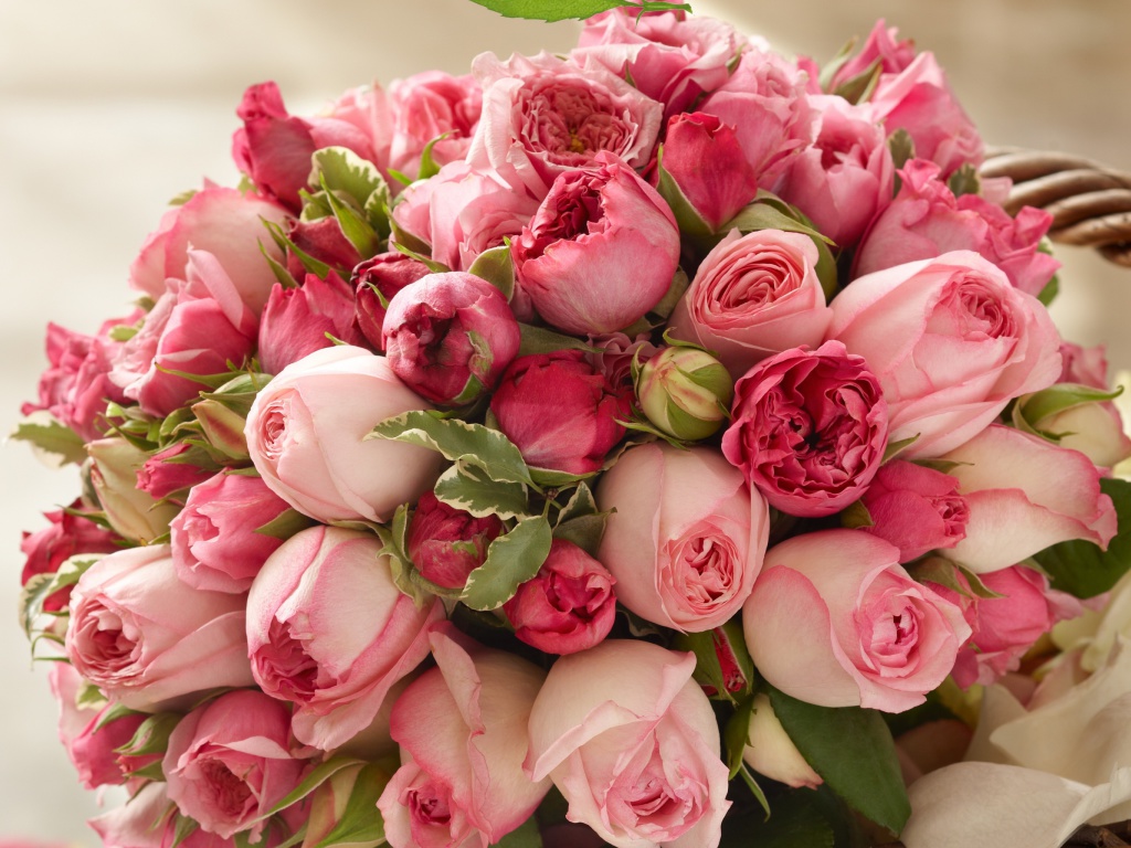 Fondo de pantalla Bouquet of pink roses 1024x768