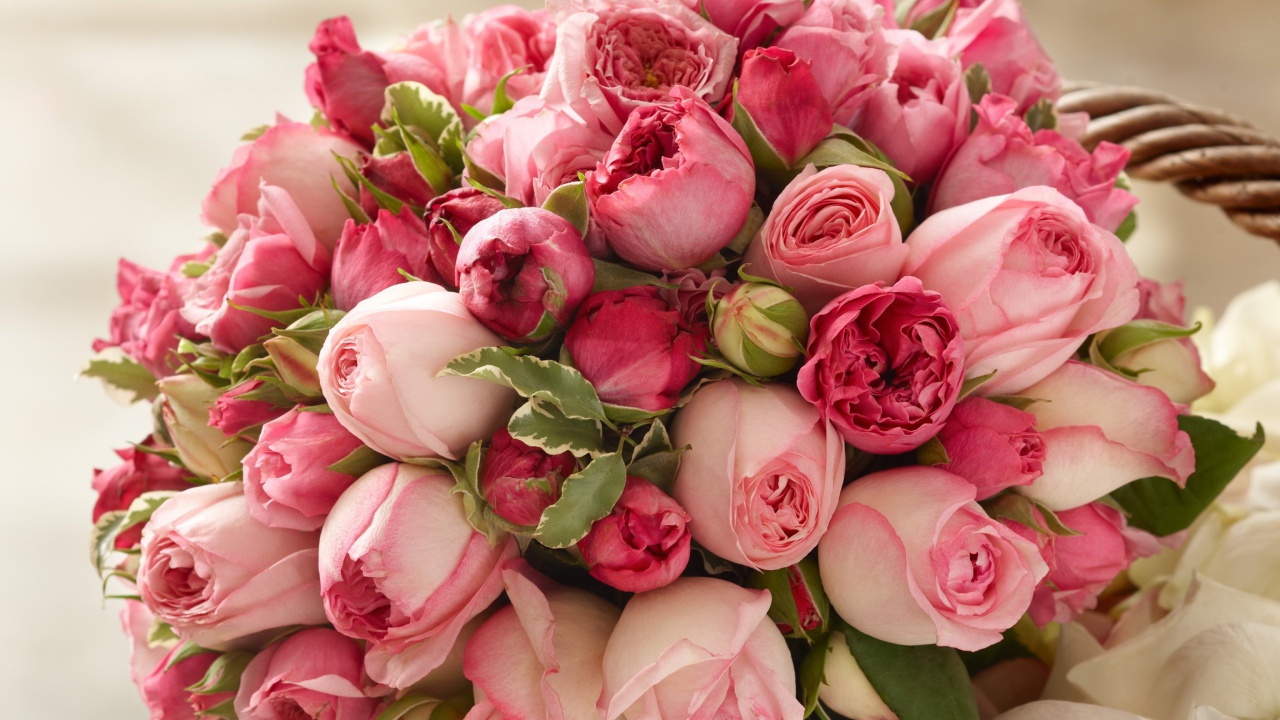Das Bouquet of pink roses Wallpaper 1280x720