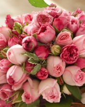 Bouquet of pink roses wallpaper 176x220