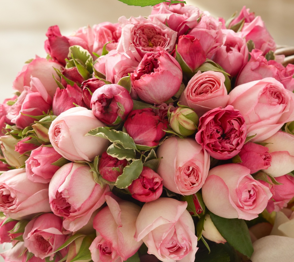 Das Bouquet of pink roses Wallpaper 960x854