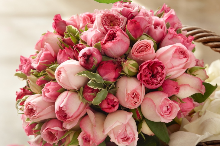 Bouquet of pink roses wallpaper
