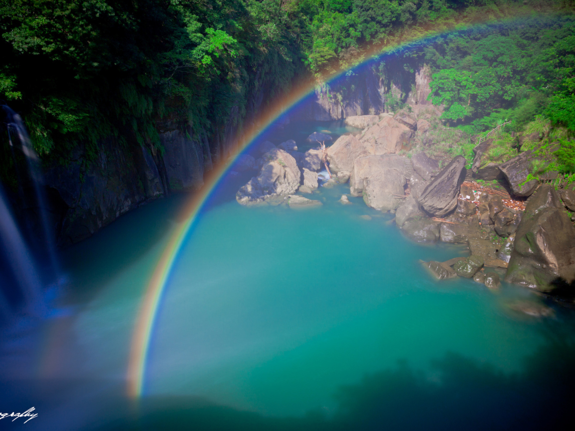 Fondo de pantalla Rainbow Over Lagoon 1152x864