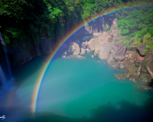 Das Rainbow Over Lagoon Wallpaper 220x176