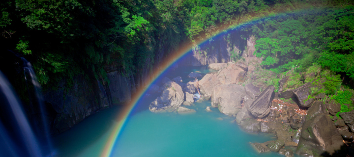 Rainbow Over Lagoon wallpaper 720x320