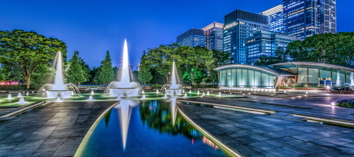 Sfondi Wadakura Fountain Park in Tokyo 720x320