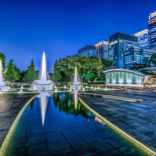 Wadakura Fountain Park in Tokyo sfondi gratuiti per 1024x1024