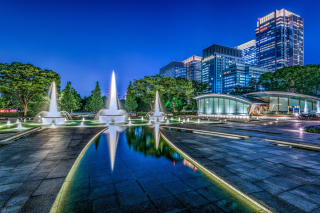 Wadakura Fountain Park in Tokyo Wallpaper for Android, iPhone and iPad