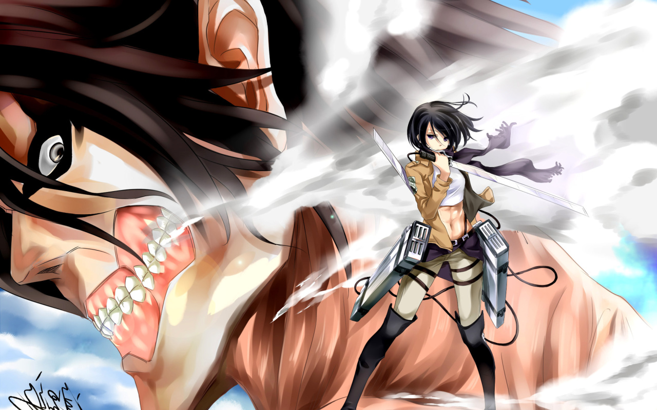 Fondo de pantalla Mikasa Ackerman from Attack on Titan 1280x800