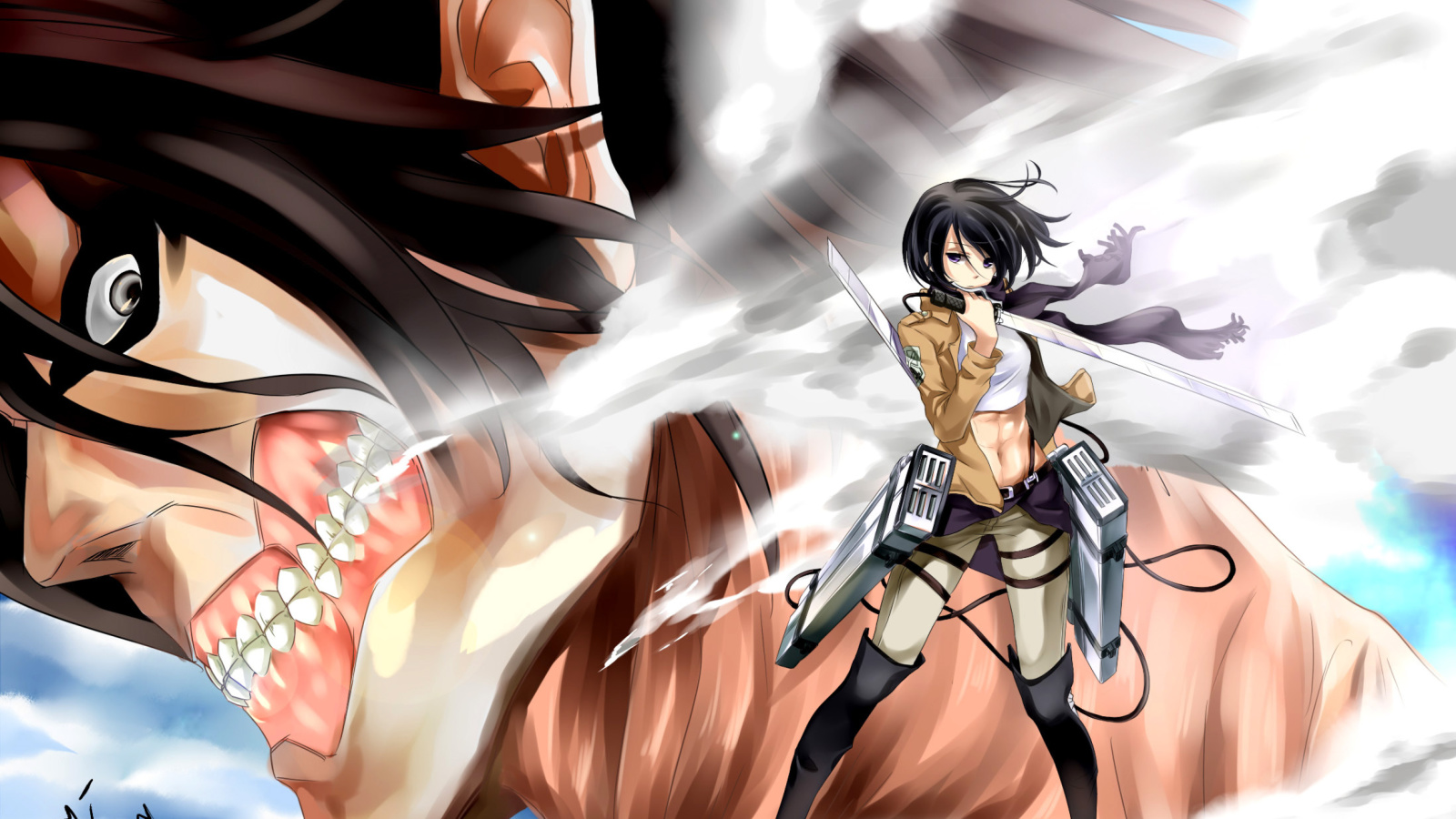 Fondo de pantalla Mikasa Ackerman from Attack on Titan 1600x900