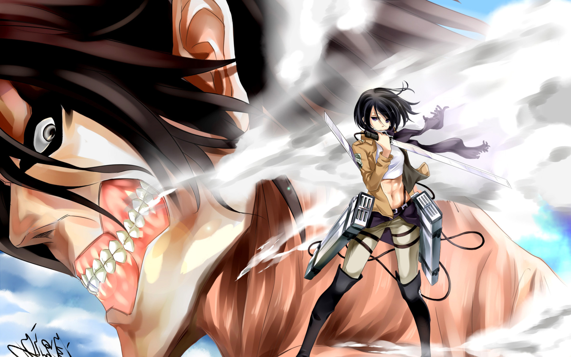 Обои Mikasa Ackerman from Attack on Titan 1920x1200