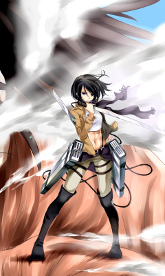 Mikasa Ackerman from Attack on Titan wallpaper 240x400