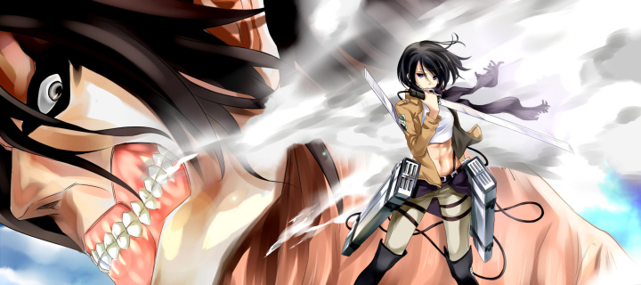 Mikasa Ackerman from Attack on Titan screenshot #1 720x320