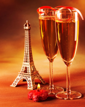 Paris Mini Eiffel Tower And Champagne wallpaper 176x220
