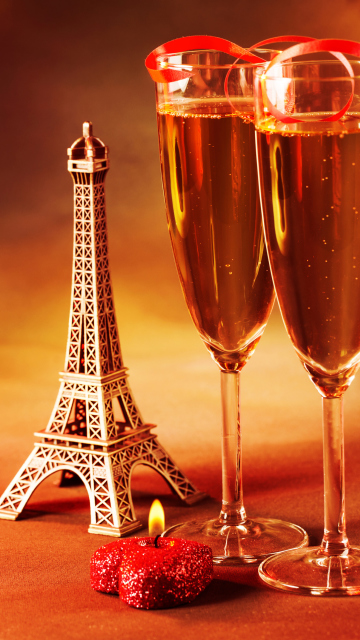 Paris Mini Eiffel Tower And Champagne wallpaper 360x640