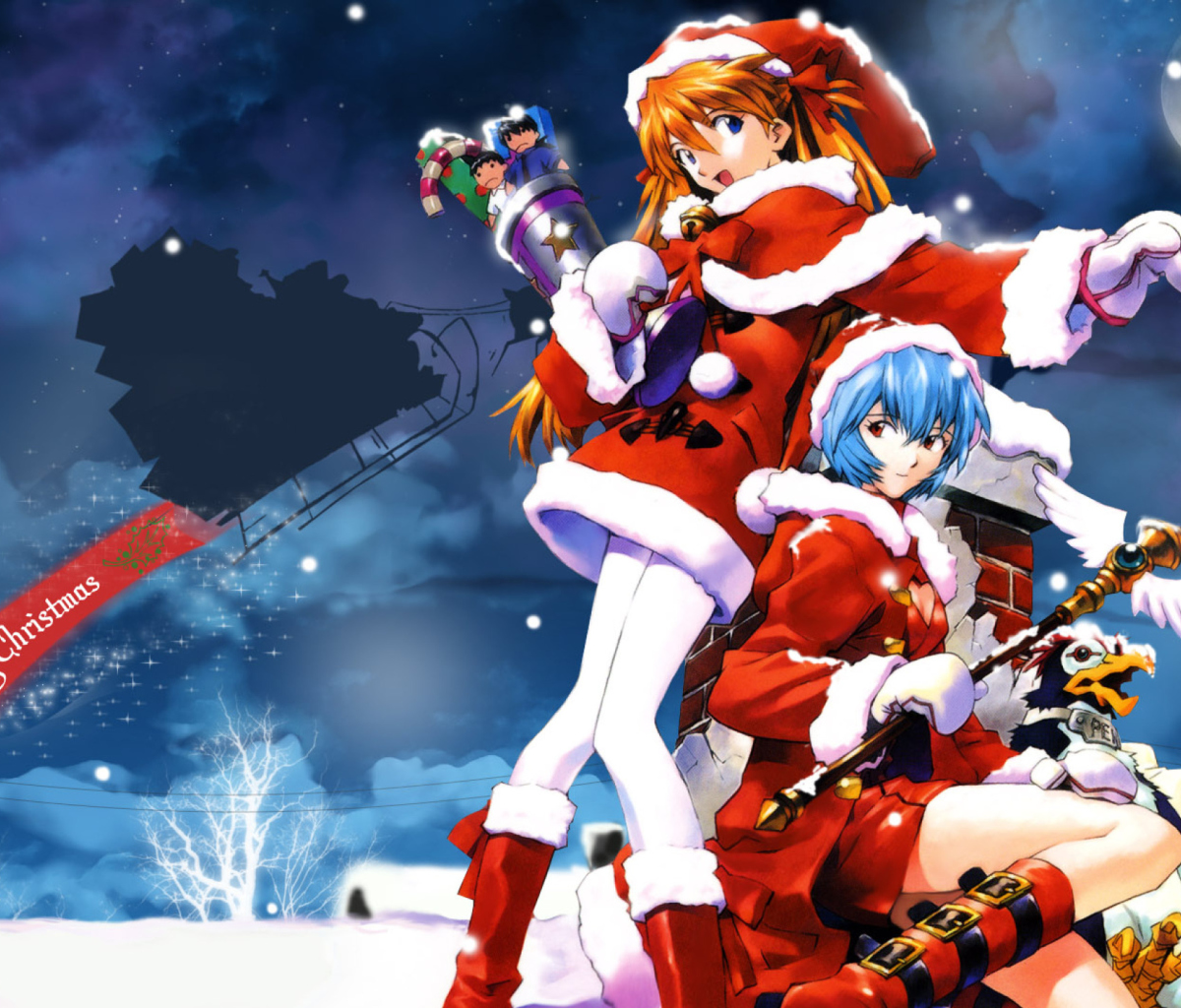 Das Cute Anime Christmas Wallpaper 1200x1024