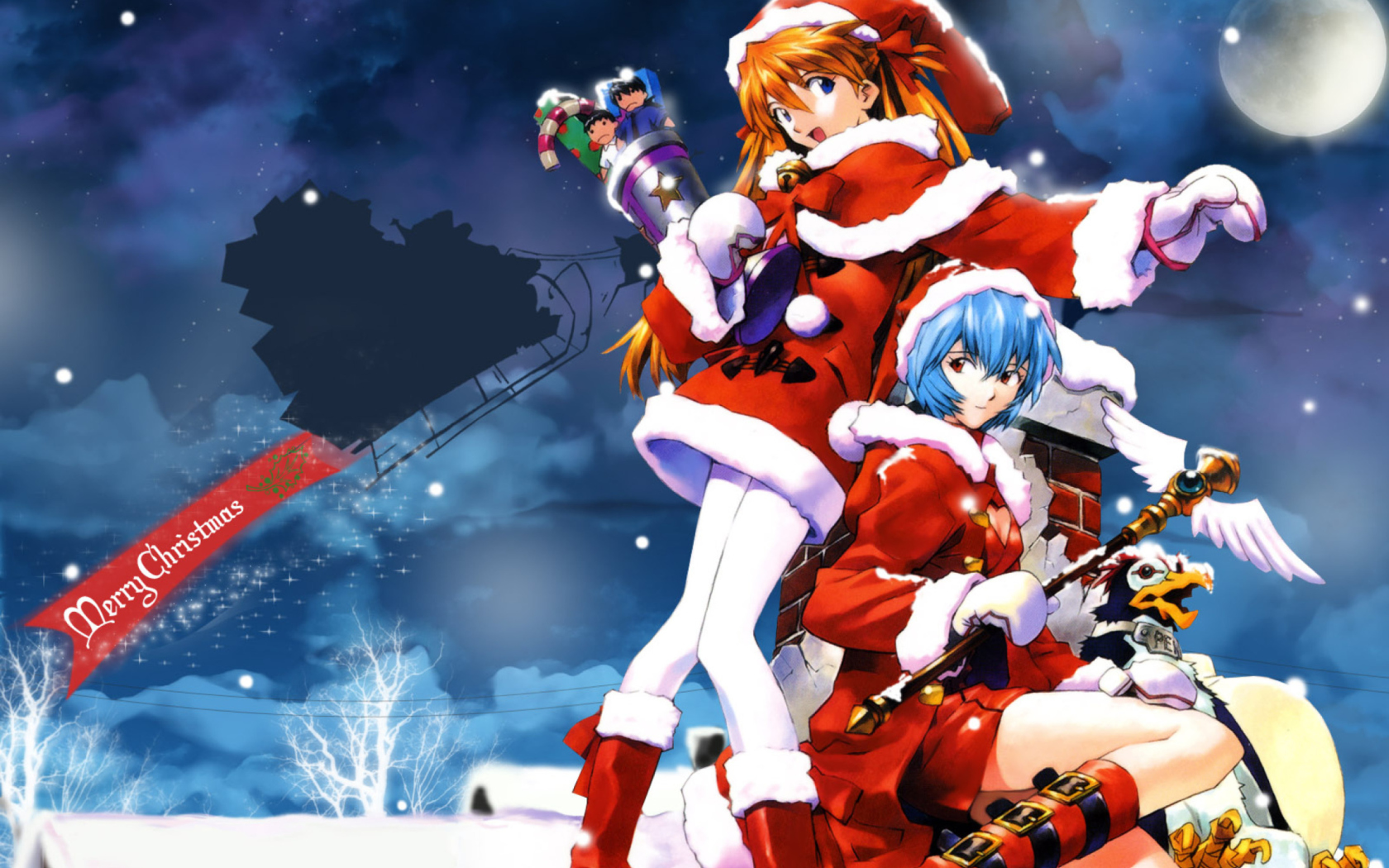 Das Cute Anime Christmas Wallpaper 1680x1050