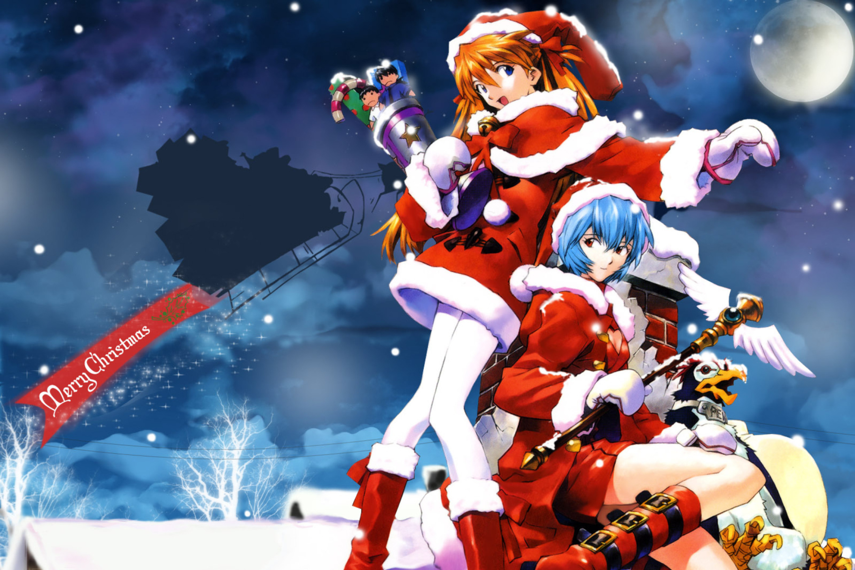 Das Cute Anime Christmas Wallpaper 2880x1920
